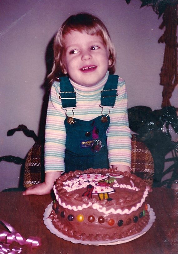 Valentine's Day is my birthday! When I was little (say, turning four, pictured here) I used to think ALL the decorations and gifts were about ME. These days it's a chaotic day of class parties and chocolate, but I always enjoy my holiday/birthday combo - Sarah Powers 