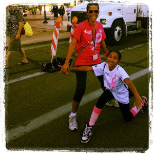 mom and daughter race for the cure breast cancer