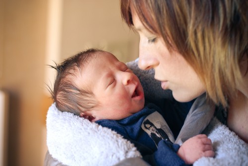 mom and newborn baby boy, Chet Johnson, Cate Johnson