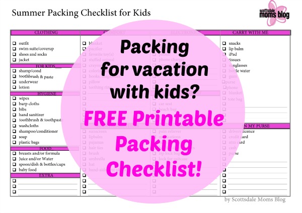 free printable packing checklist for kids