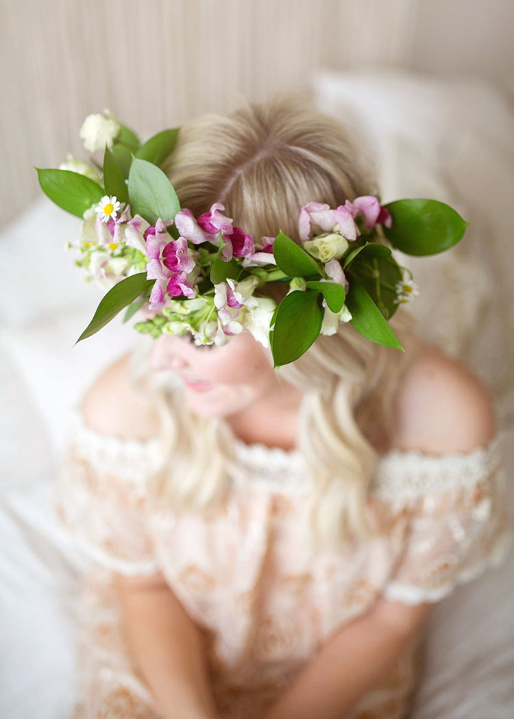 all mother + child co sessions come with a custom flower crown for mom