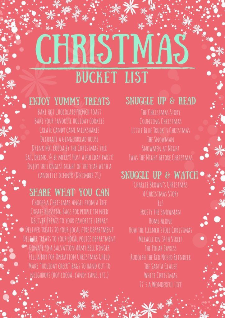 Christmas Bucket List - Ideas