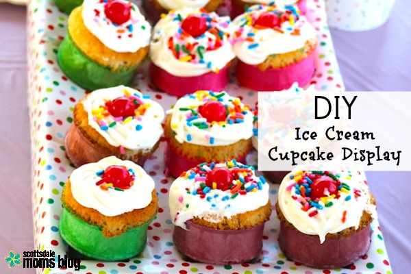 DIY Ice Cream Cone Cupcake Display